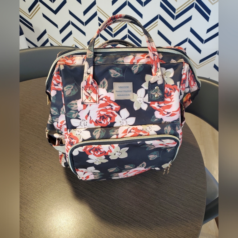 Floral Backpack Laptop Traveling Bag